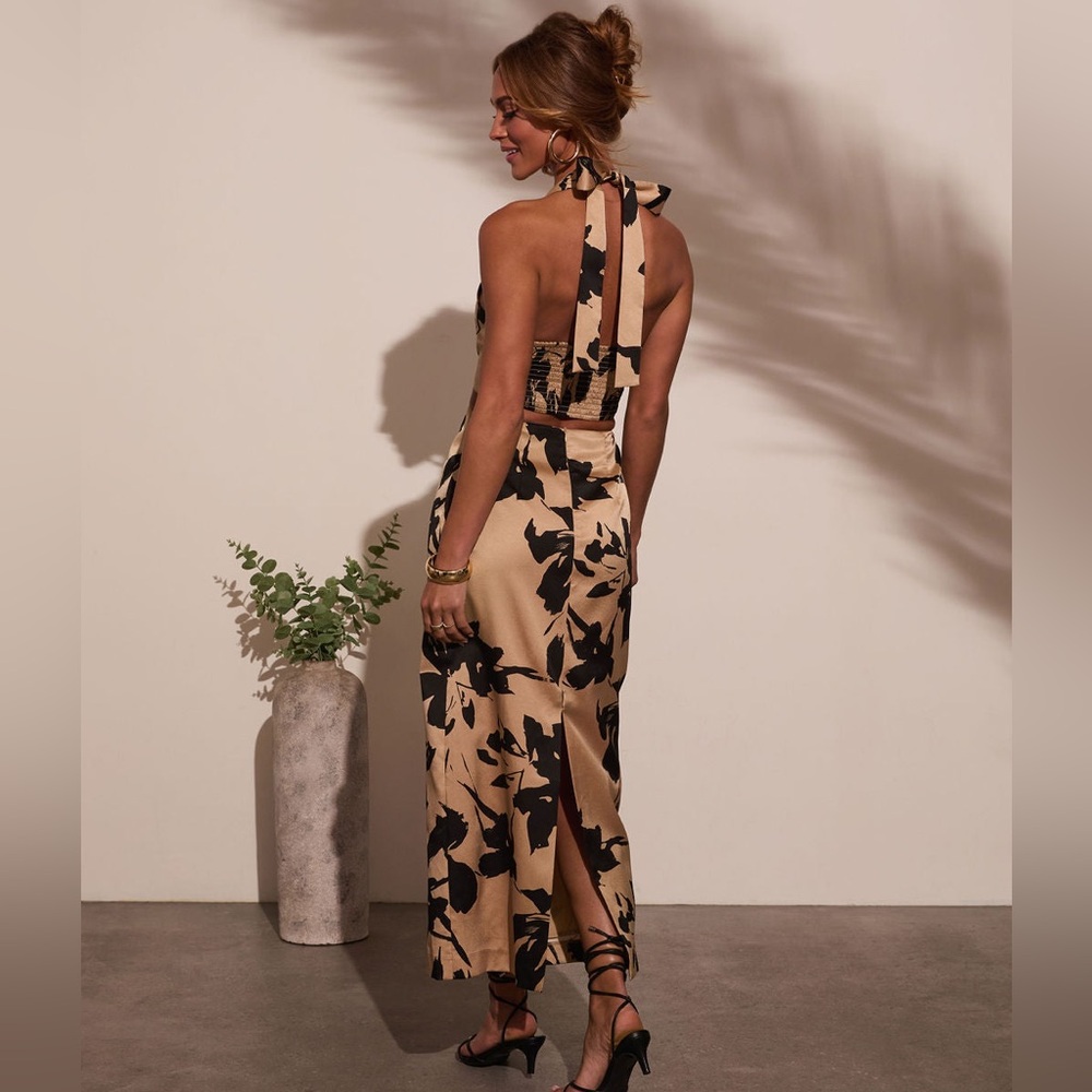 Nellah Cut Out Halter Maxi Dress Black Nude XS - Picture 4 of 11